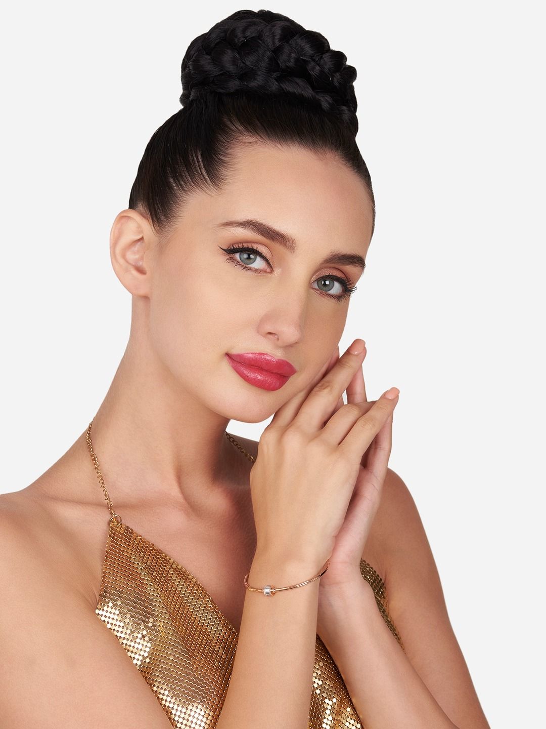 Set Mutiara Zaveri 2 Gelang Kada Bersalut Emas Cubic Zirconia Bersalut Emas