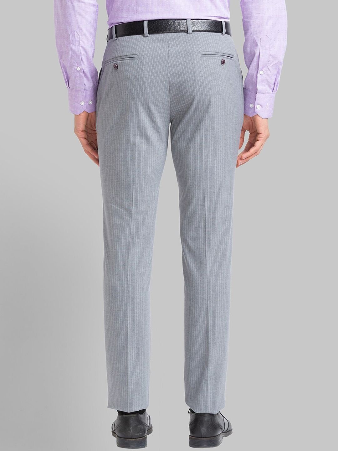 Park Avenue Men Striped Slim Fit Formal Trousers