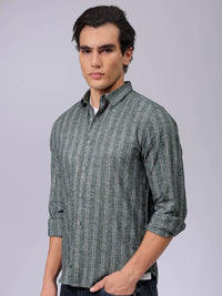 The Indian Garage Co Men Slim Fit Multi Stripes Opaque Striped Casual Shirt