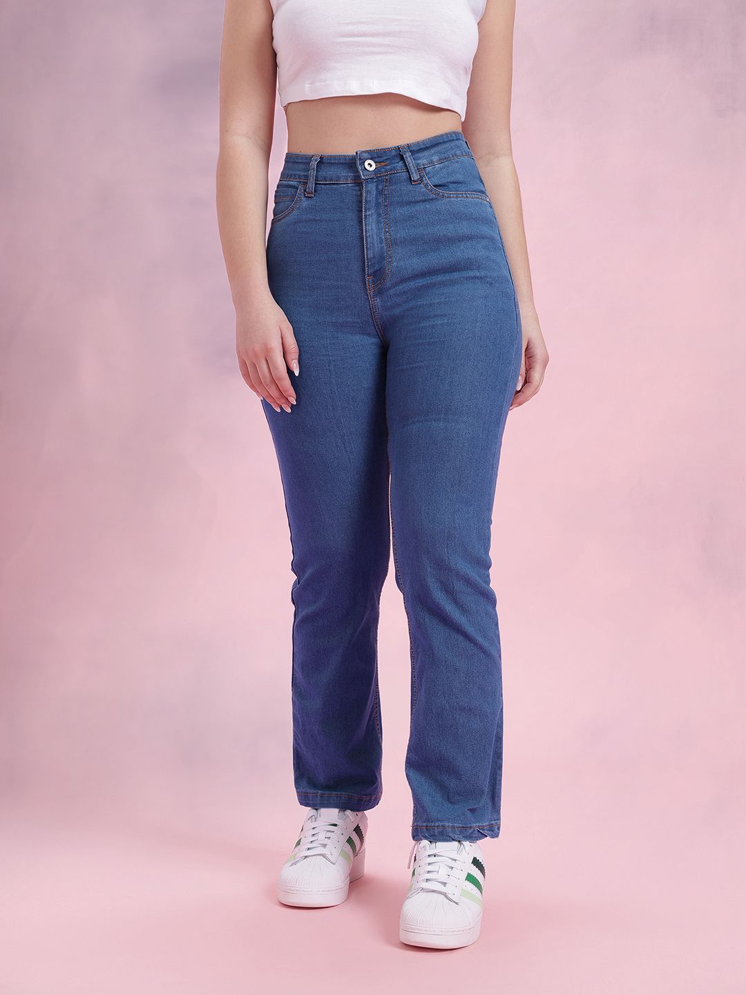 DressBerry Women Straight Fit High-Rise Jeans