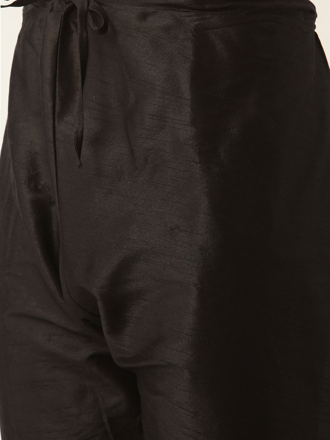 SOJANYA Men Black & Sea Green Solid Kurta with Churidar & Nehru Jacket