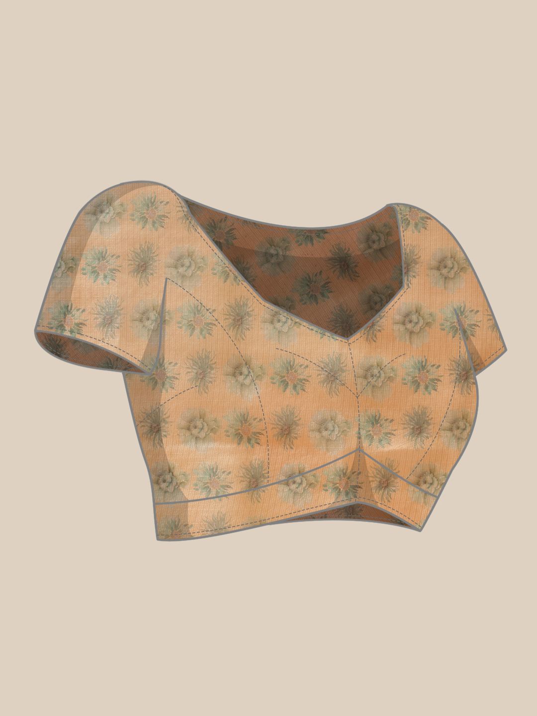 Silk Land Digital Print Floral Tissue Muga Silk Saree