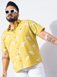 The Indian Garage Co Plus Size Conversational Printed Cotton Casual Shirt