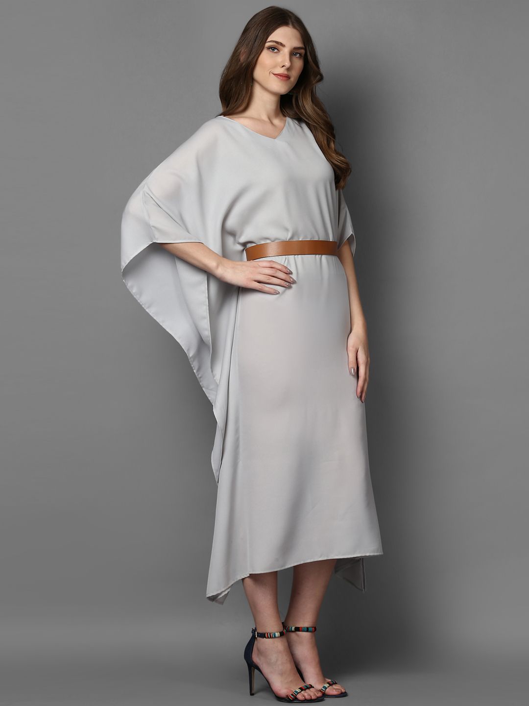 STREET 9 Women Grey Solid Kaftan Dress