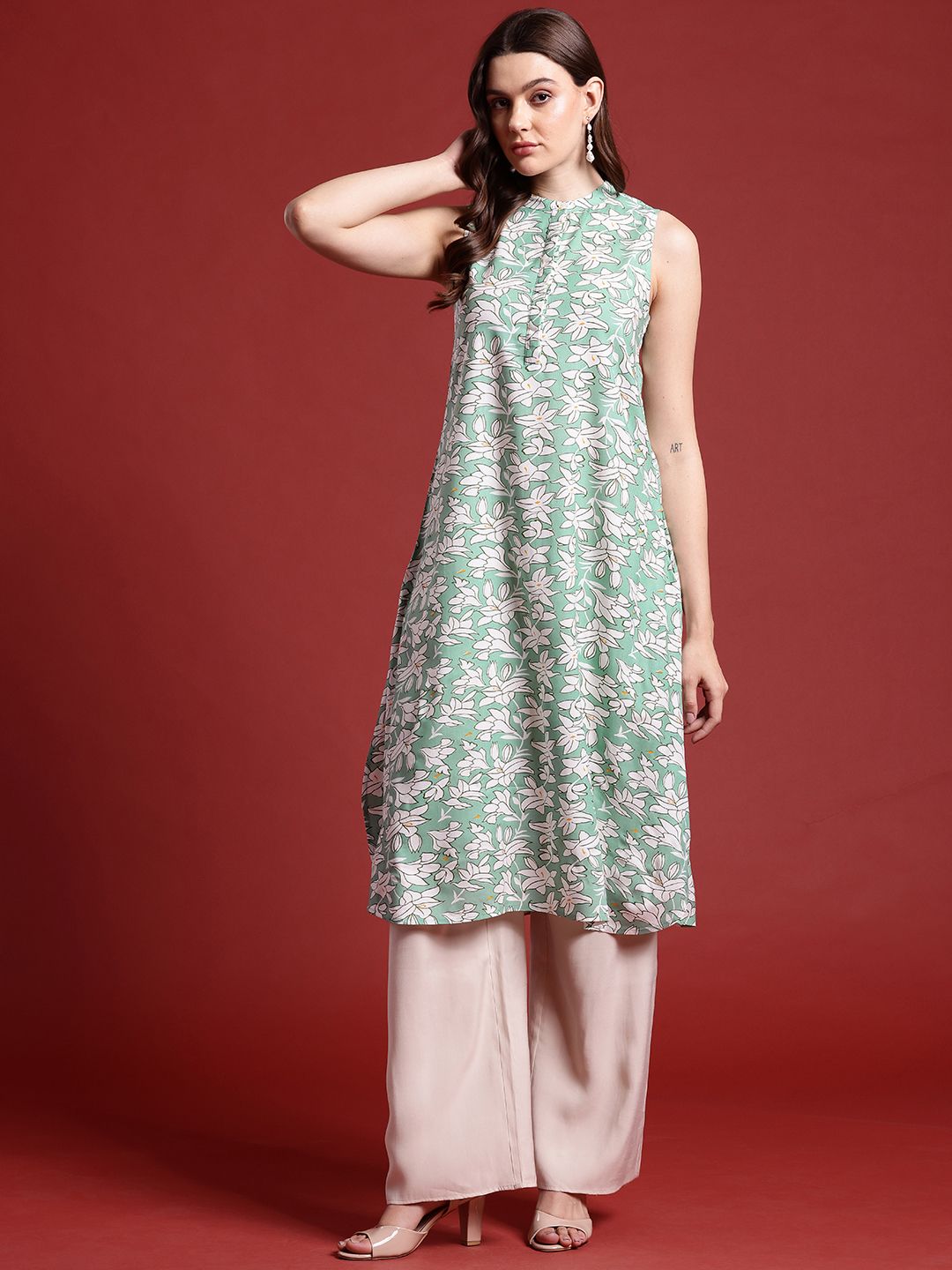 all about you Floral Print Straight Kurta