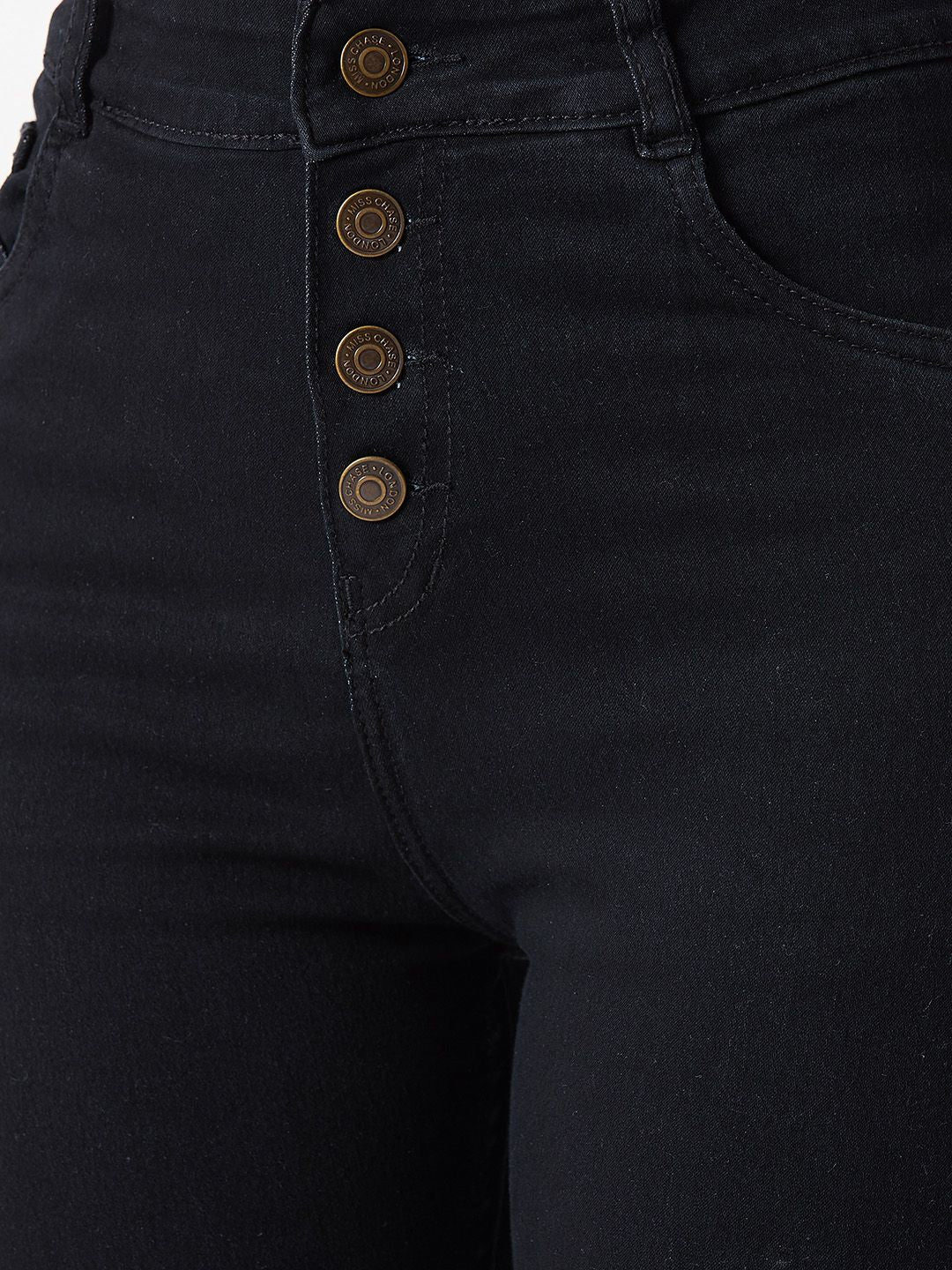 Miss Chase Women Black Skinny Fit High-Rise Clean Look Jeans