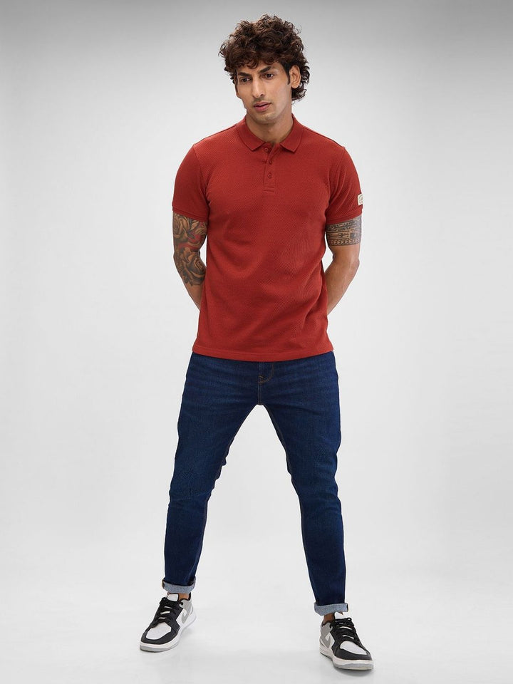 SPYKAR Men Polo Collar Solid Slim Fit T-shirt