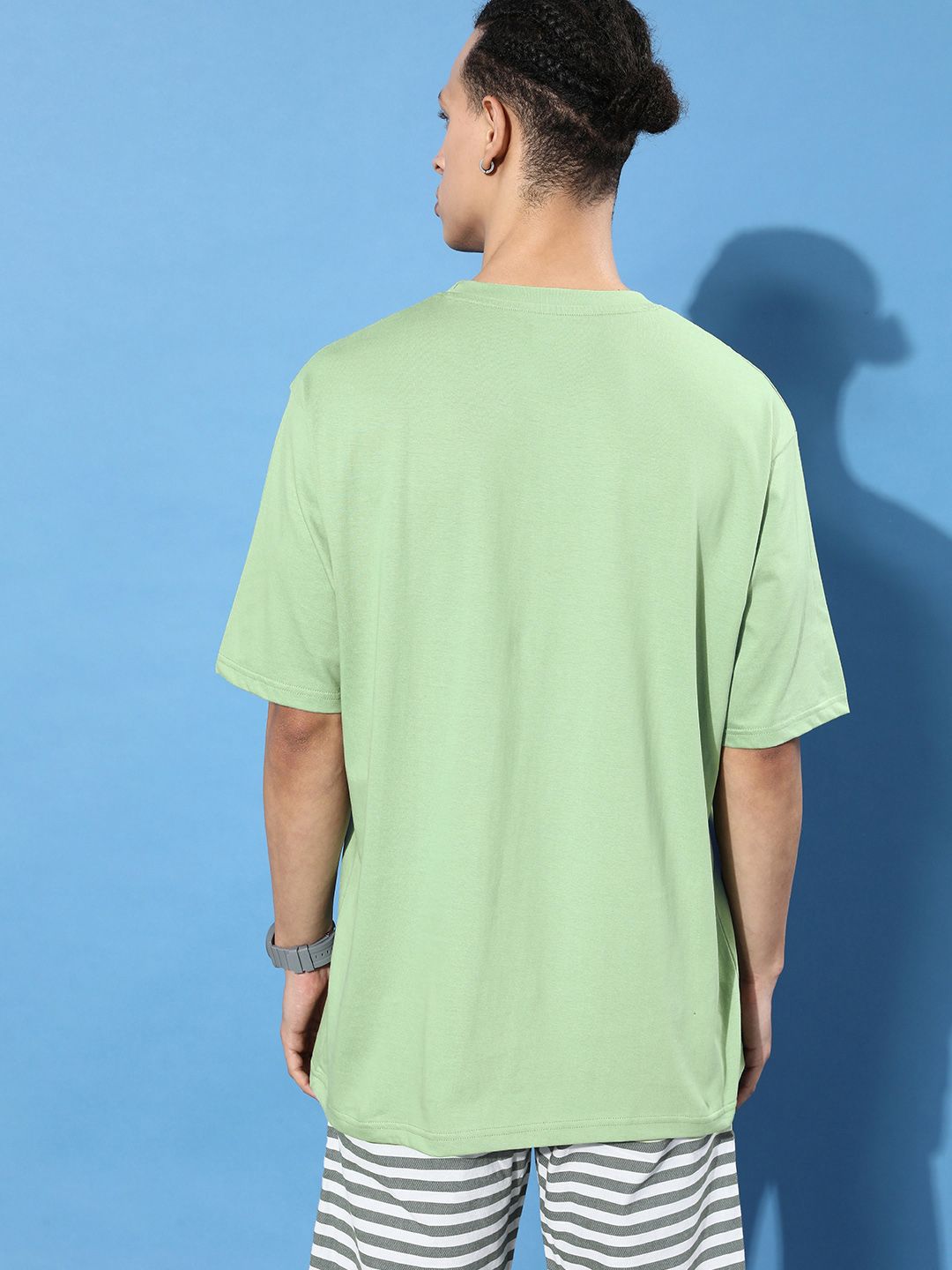 DILLINGER Men Green & Black Printed Oversize T-shirt