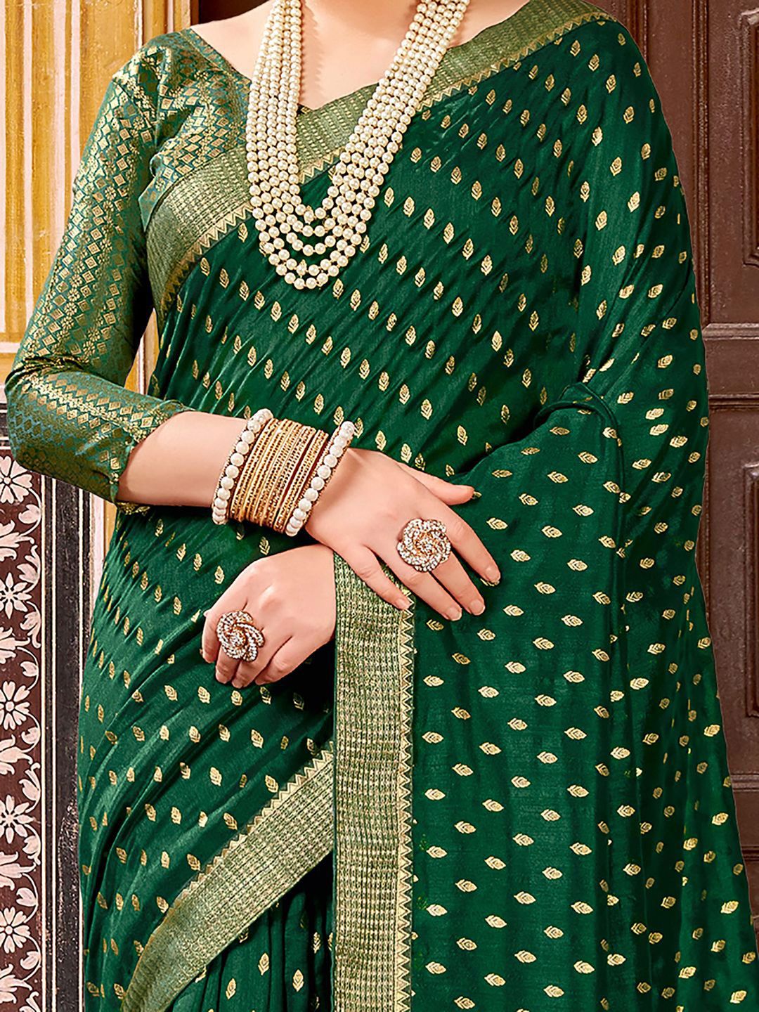 Saree mall Ethnic Motifs Zari Sarees