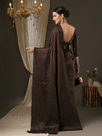 Saree mall Black & Gold-Toned Woven Design Zari Silk Blend Banarasi Sarees