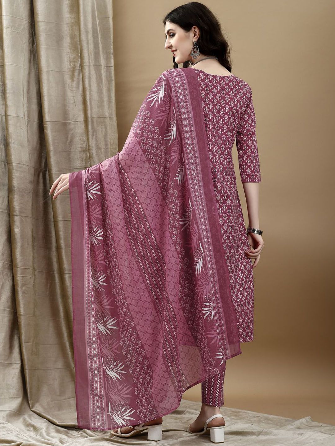 KALINI Women Ethnic Motifs Printed Regular Kurta with Trousers & Dupatta