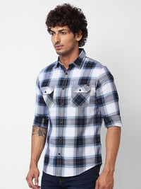 SPYKAR Long Sleeves Regular Fit Cotton Tartan Checks Opaque Checked Casual Shirt