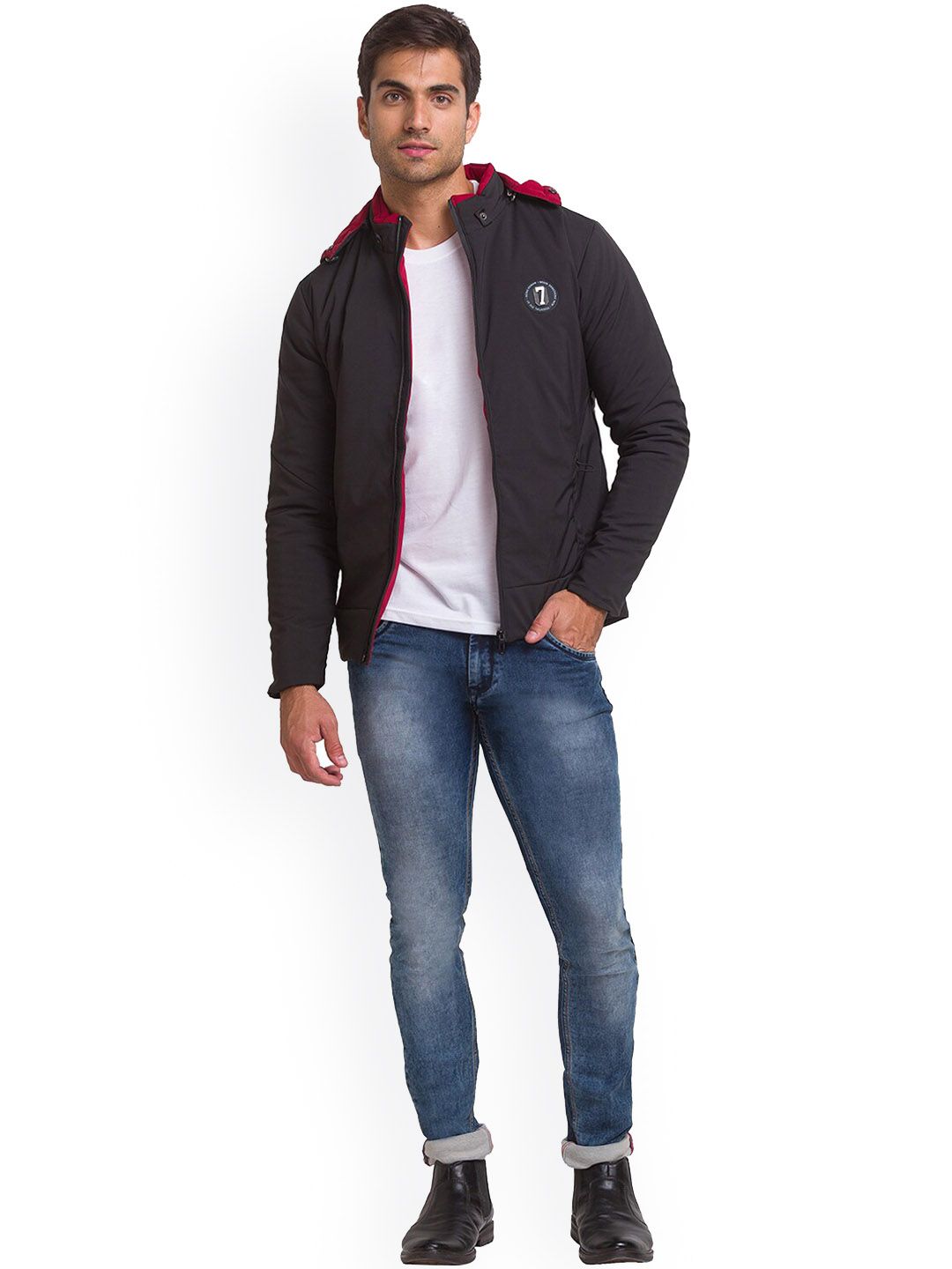 Being Human Men Black Longline Padded Jacket