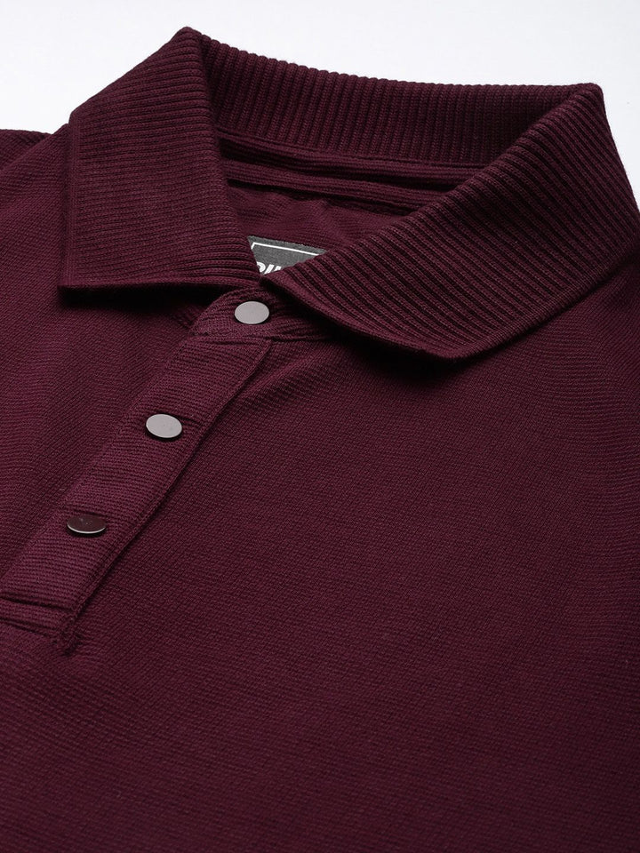 DILLINGER Men Polo Collar Honeycomb Structure T-shirt