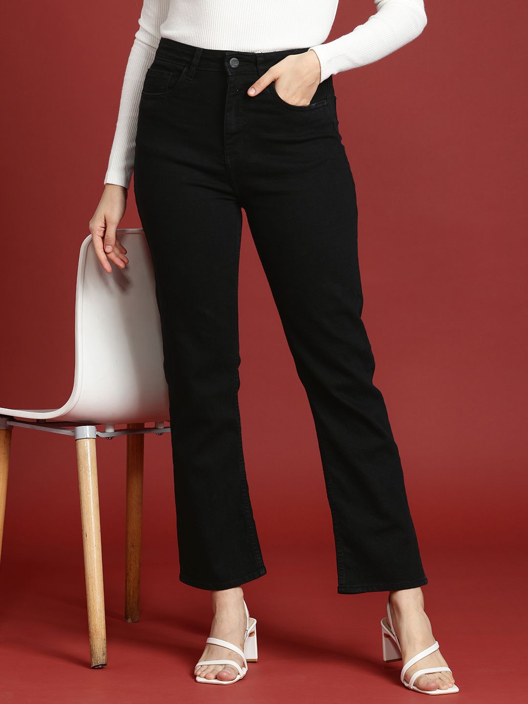 all about you Women Straight Fit High-Rise Stretchable Jeans