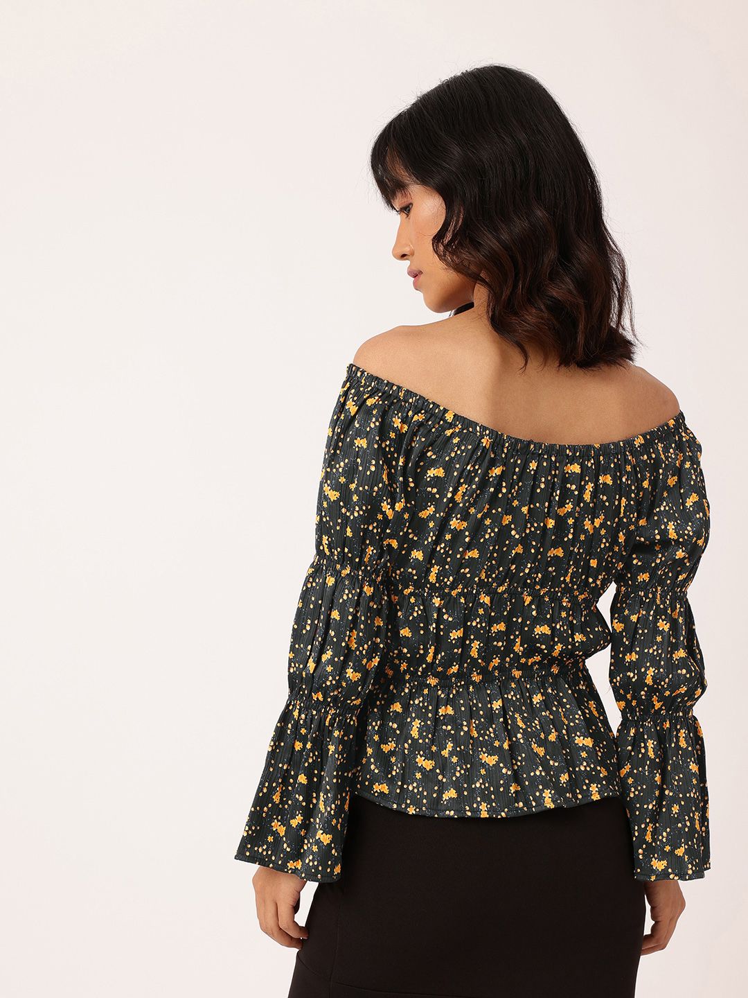 DressBerry Cottagecore Dreams Off-Shoulder Cinched Waist Top