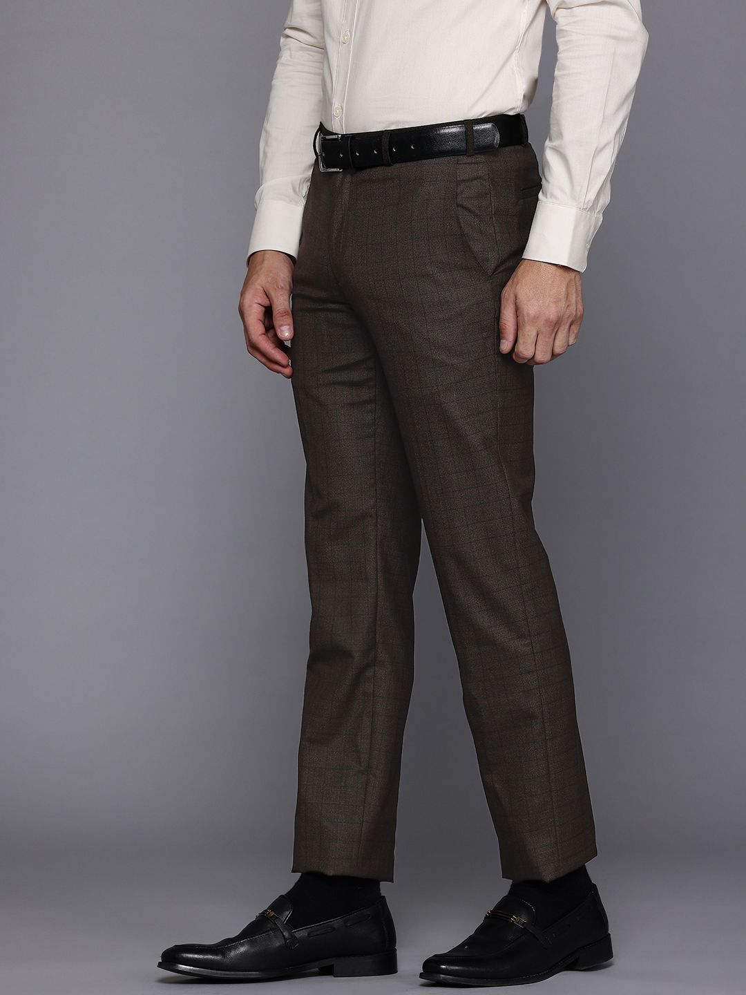 Raymond Men Checked Slim Fit Trousers