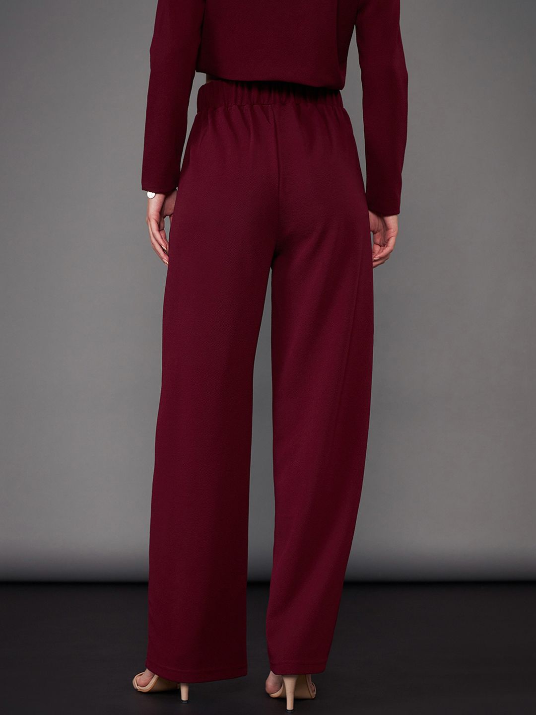 SASSAFRAS worklyf Straight Fit High Rise Pleated Plain Parallel Trousers