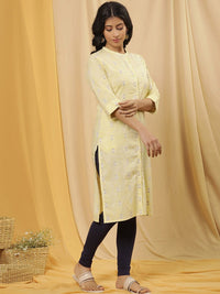 W Floral Printed Regular Pure Cotton Kurta With Tight