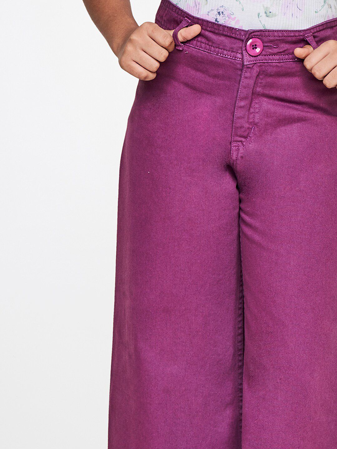 AND Girls Red Straight Fit Trousers