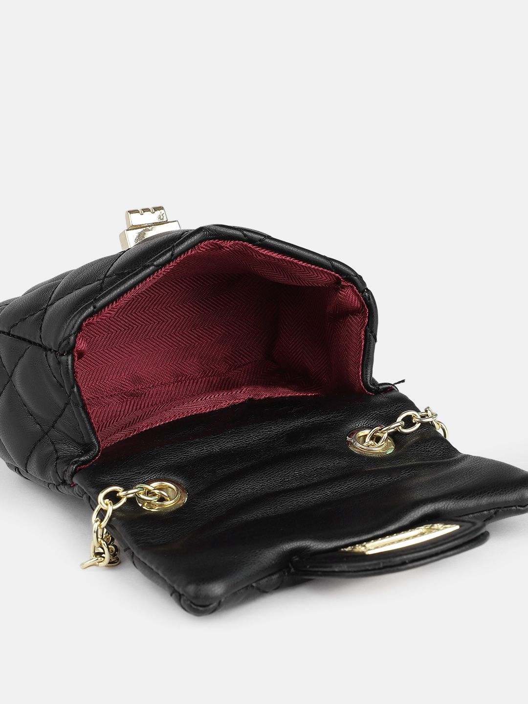 DressBerry Textured Miniature Shoulder Bag with Quilted