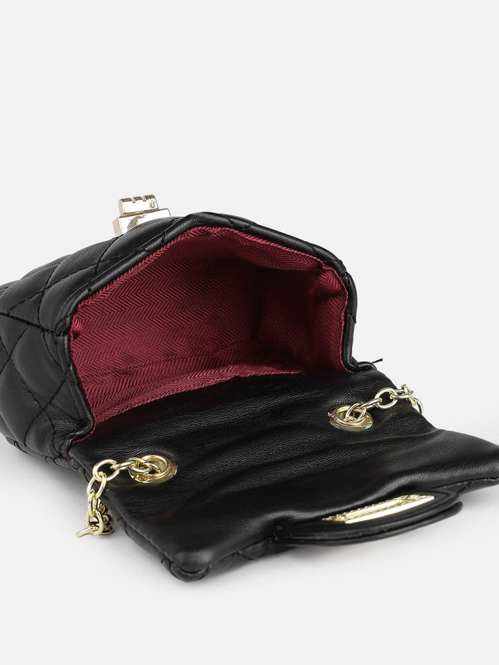 DressBerry Textured Miniature Shoulder Bag with Quilted