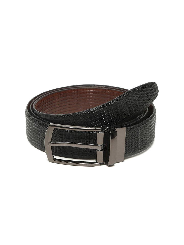 Teakwood Leathers Men Textured Leather Reversible Formal Belt