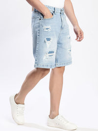 Bene Kleed Men Baggy Fit Distressed Denim Shorts