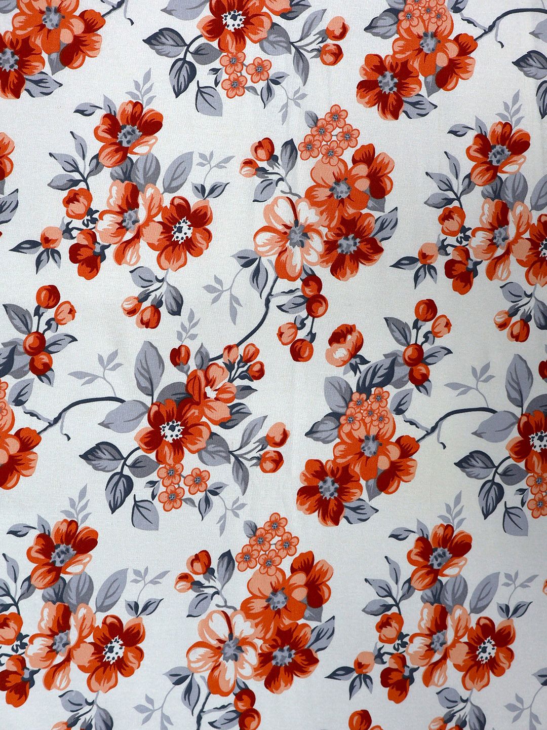 BOMBAY DYEING Blumen Brown Floral 104 TC Cotton Queen Bedsheet Set-2.24 m X 2.54 m