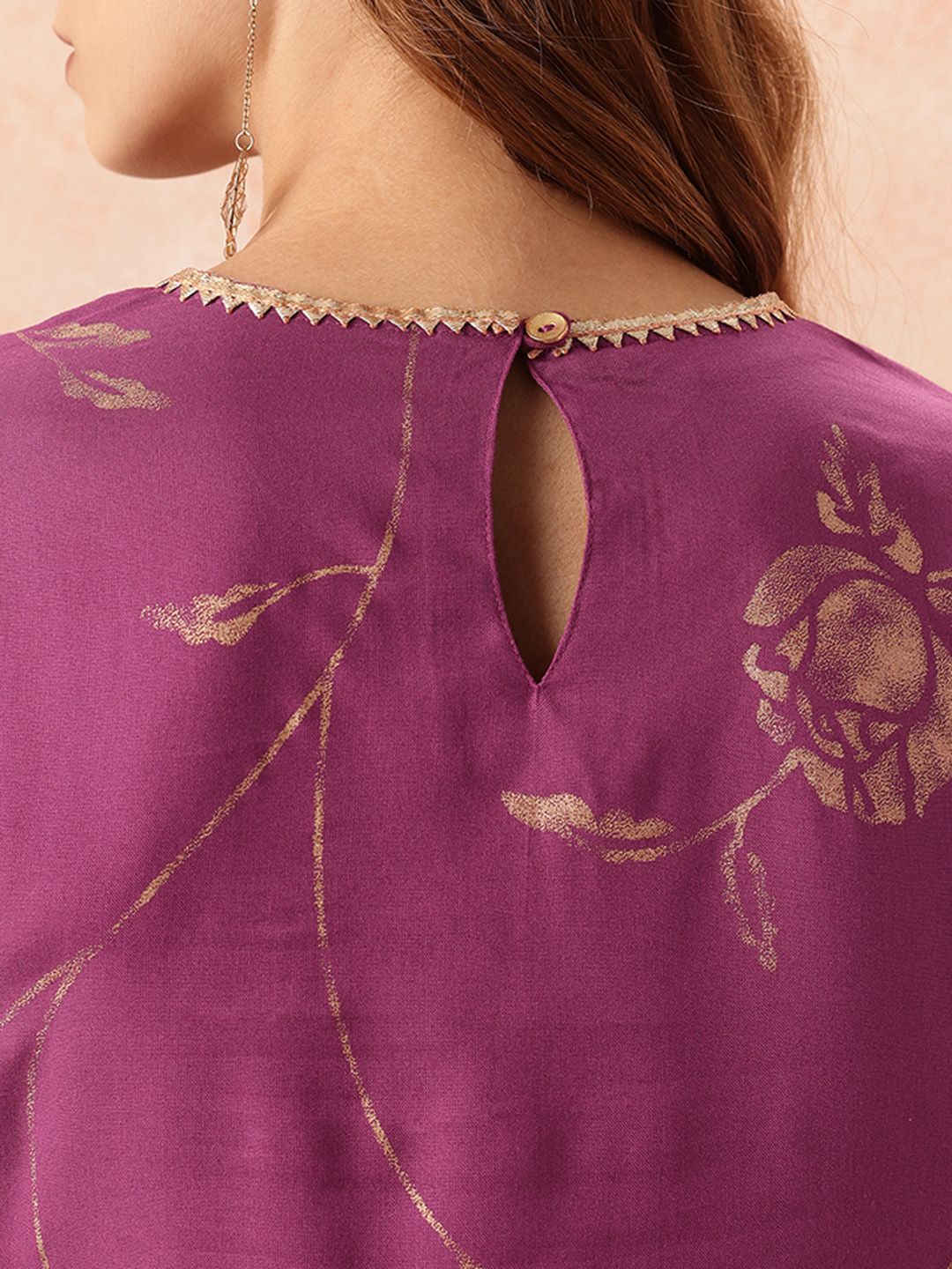 all about you Floral Printed Regular Gotta Patti Kurta with Trousers & With Dupatta