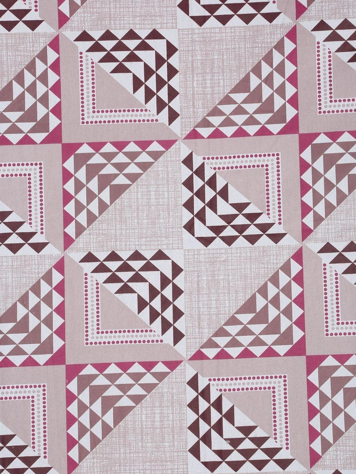 Myntra Elegant Homes Pink & White Geometric 400 TC Single Bedsheet with 1 Pillow Covers