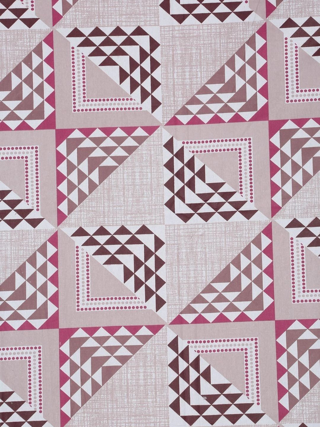 Myntra Elegant Homes Pink & White Geometric 400 TC Single Bedsheet with 1 Pillow Covers