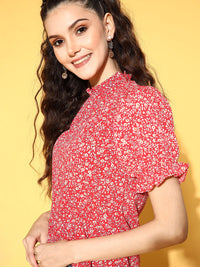 Berrylush Red Floral Vacay Attire