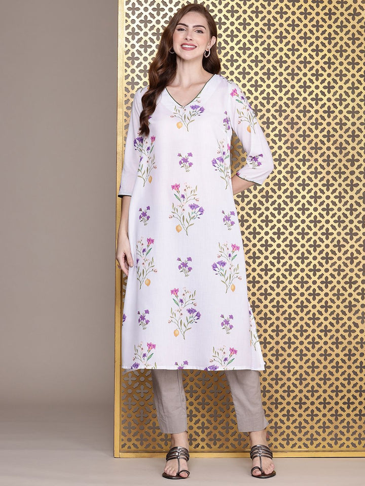 House of Pataudi Floral Printed Jashn Kurta
