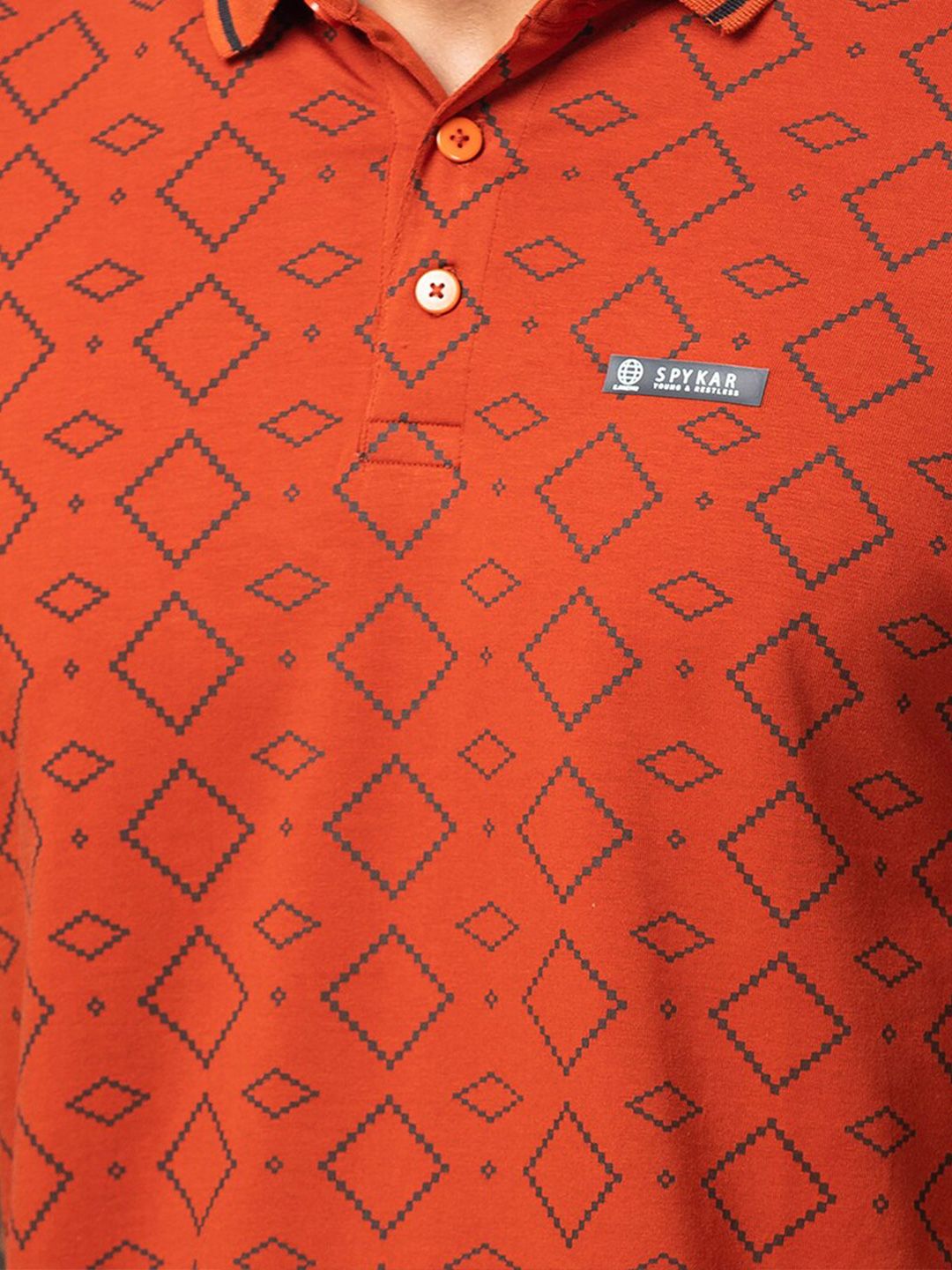 SPYKAR Men  Printed Polo Collar Slim Fit T-shirt