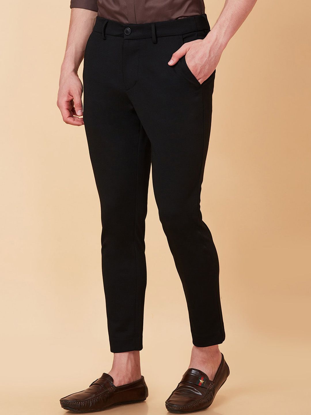 Being Human Men Mid Rise Easy Wash Cotton Chino Trousers