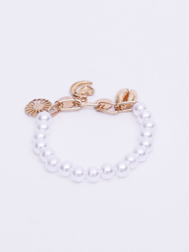 VOGUE PANASH Women Gold-Plated Beaded Charm Bracelet