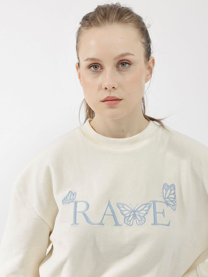 RAREISM Round Neck Embroidered Sweatshirt
