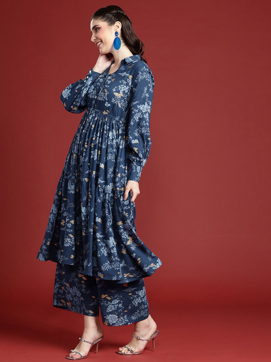 Anouk Ethnic Motifs Printed Regular Kurta with Palazzos