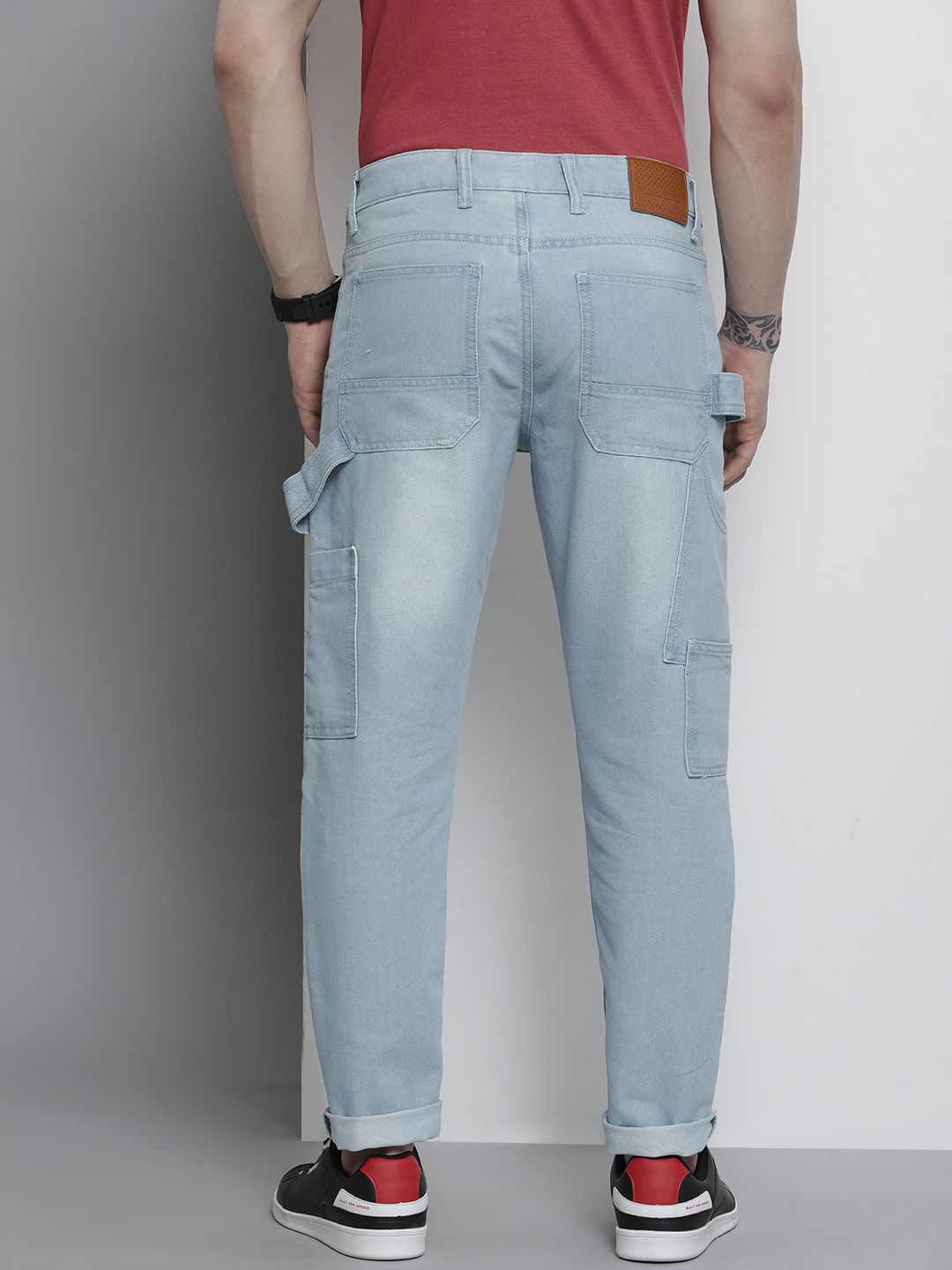 The Indian Garage Co Men Relaxed Fit Light Fade Printed Jeans