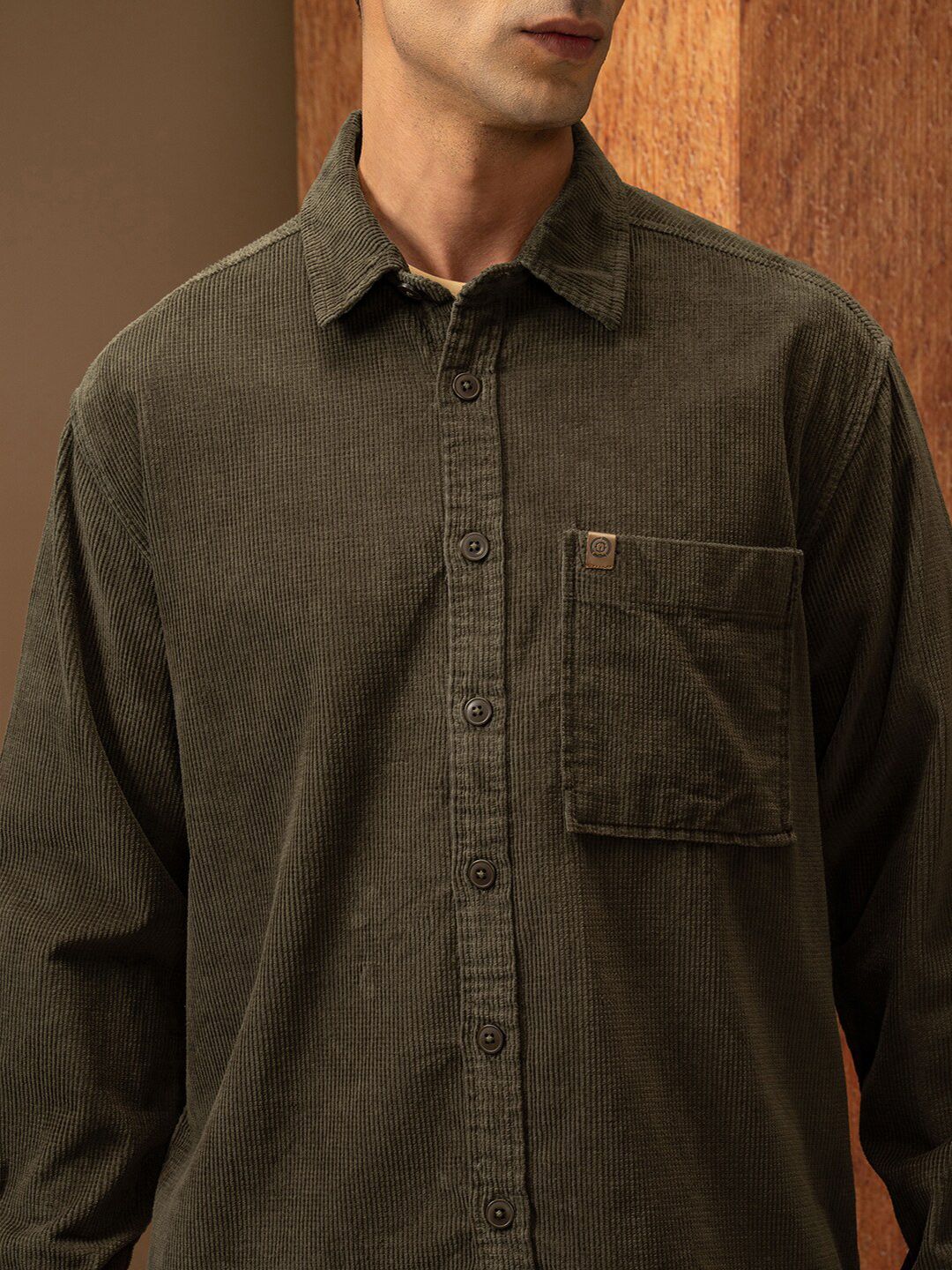 LOCOMOTIVE Premium Oversized Corduroy Solid Overshirt