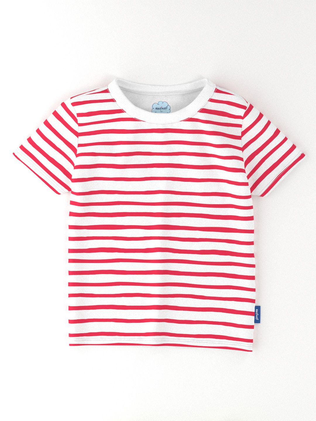 Nauti Nati Girls Pack of 2 Antimicrobial Striped Round Neck Cotton T-shirts