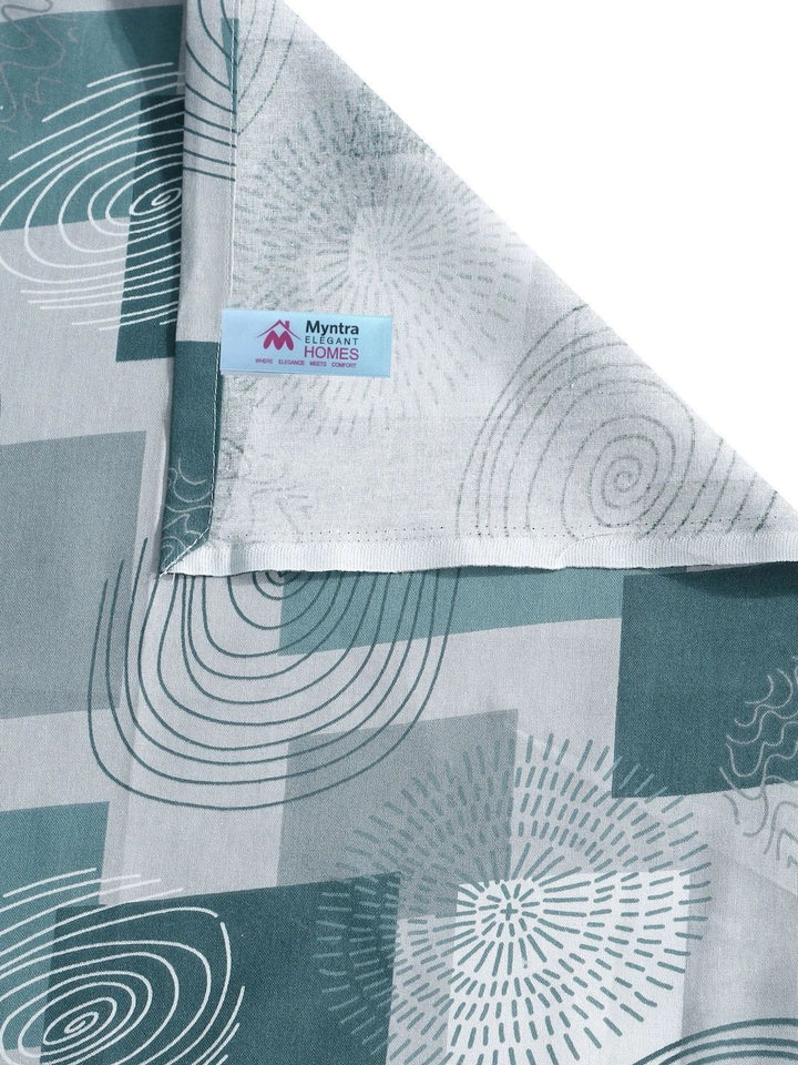 Myntra Elegant Homes Green Cotton 400 TC Cadar Tempat Tidur Single dengan 1 Sarung Bantal 225X150 cm