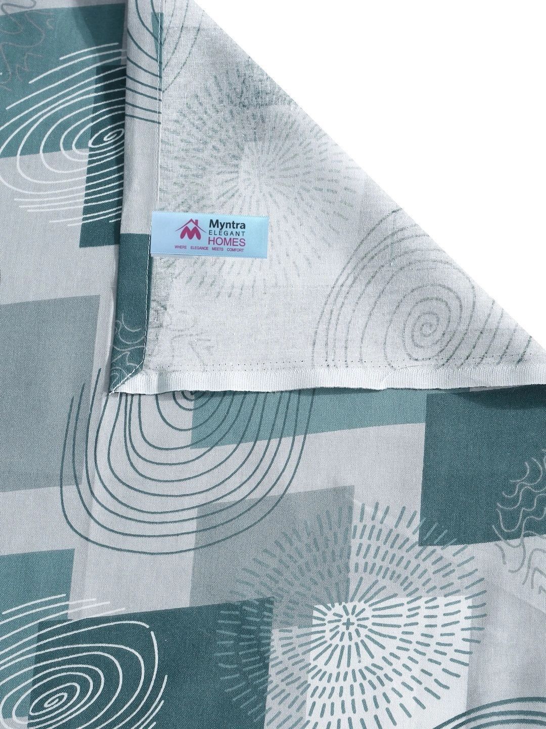 Myntra Elegant Homes Green Cotton 400 TC Cadar Tempat Tidur Single dengan 1 Sarung Bantal 225X150 cm