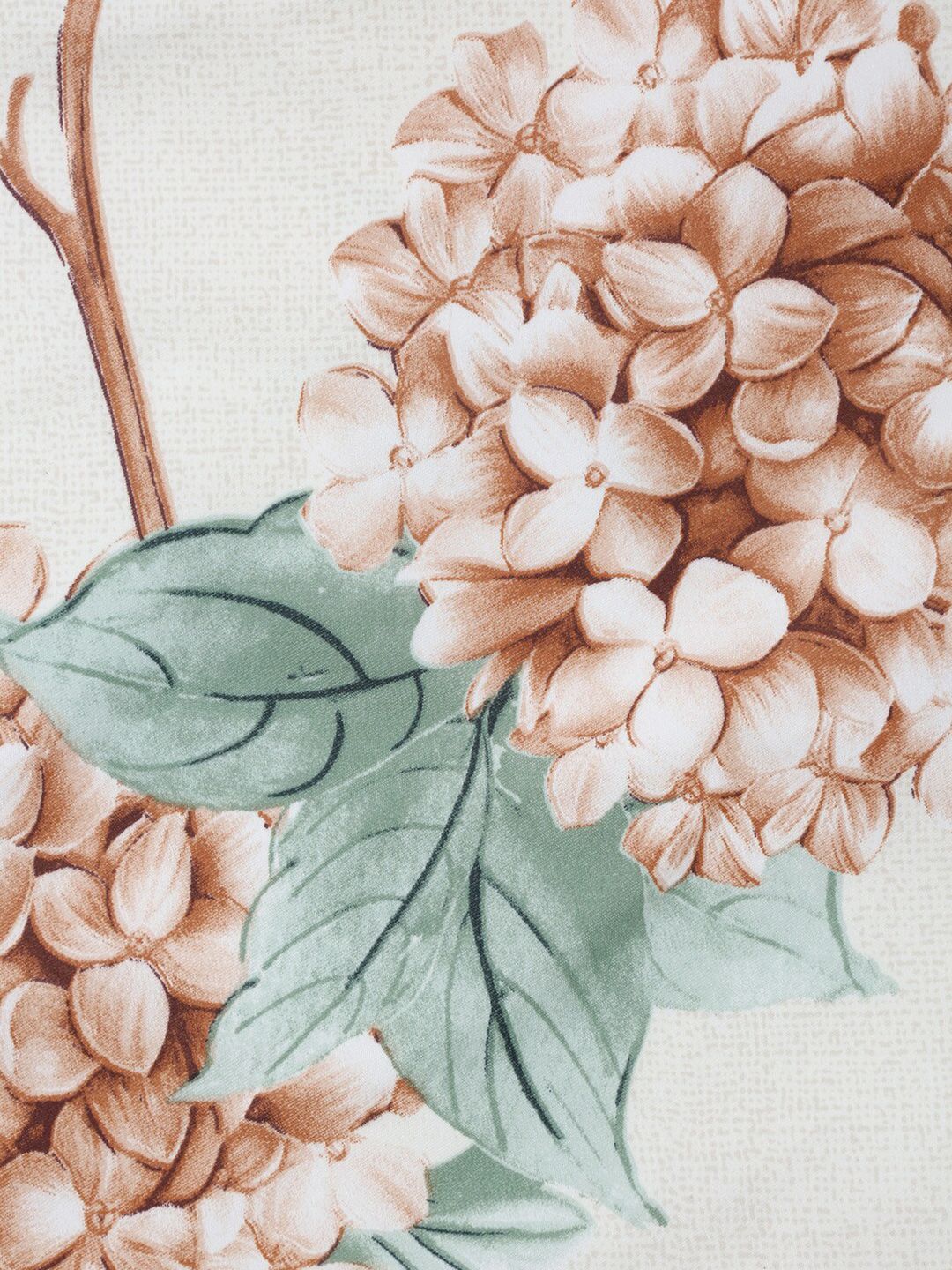 KLOTTHE White & Peach Floral Printed 300 TC King Bedsheet with 2 Pillow Covers