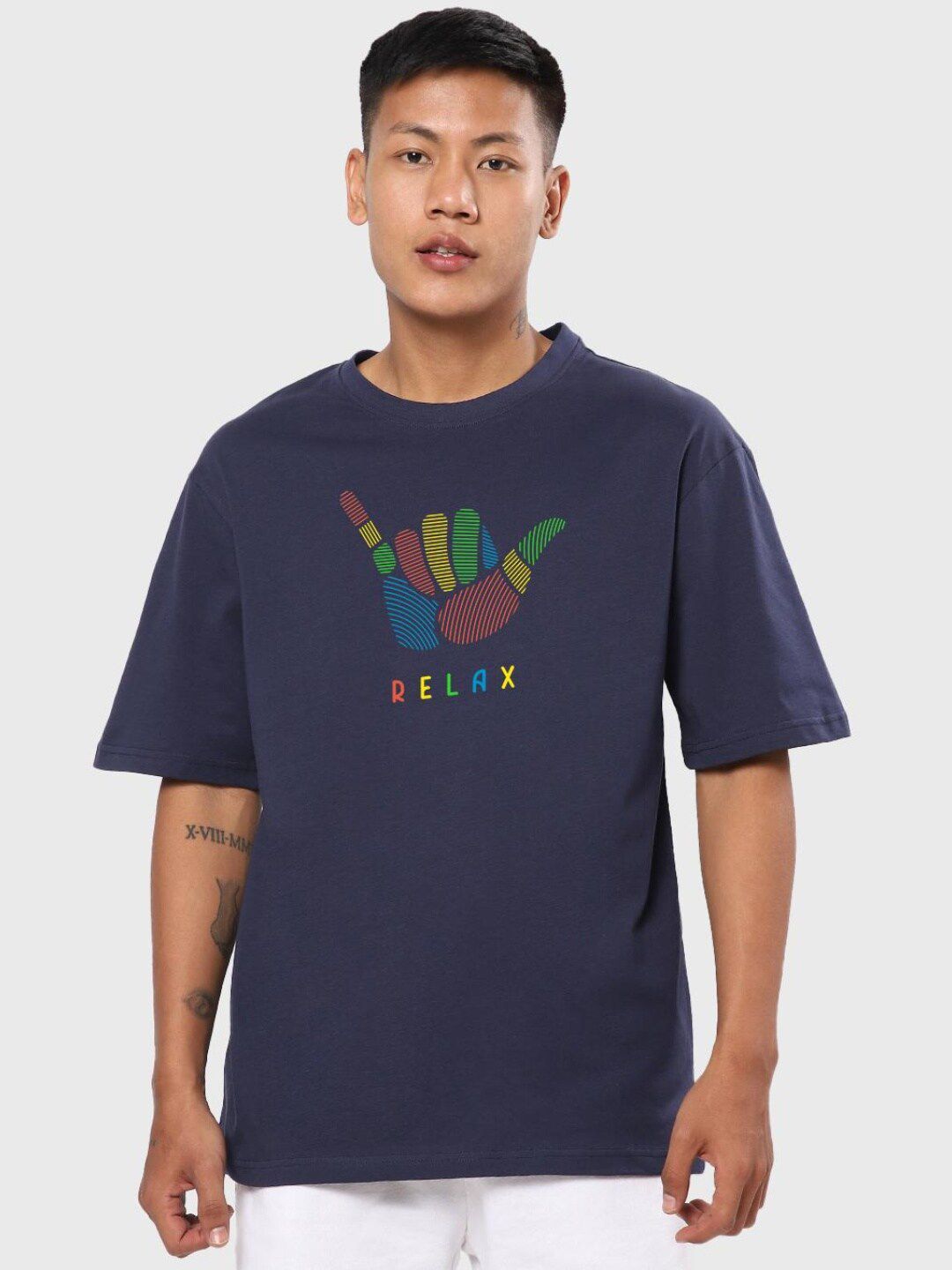 Bewakoof Typography Printed Oversized Fit T-shirt