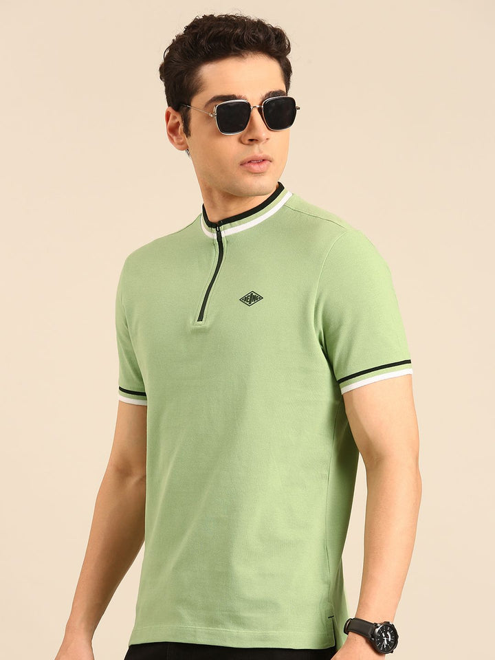 Being Human Mock Collar Pure Cotton T-shirt