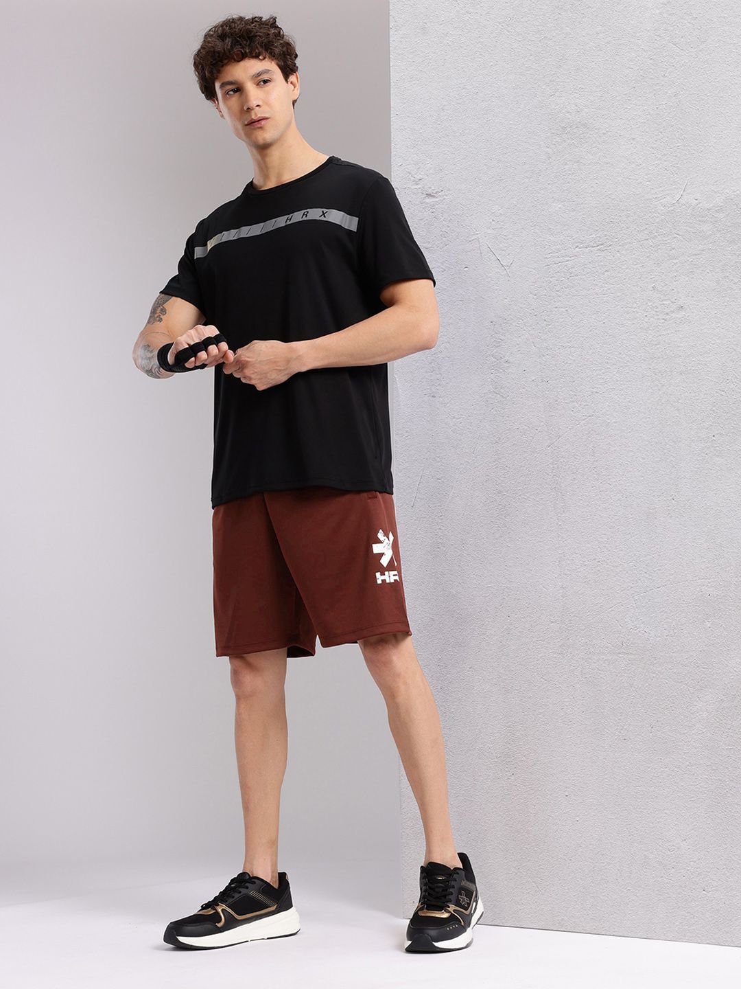 HRX by Hrithik Roshan Men Brand Logo Print Rapid-dry Training Shorts