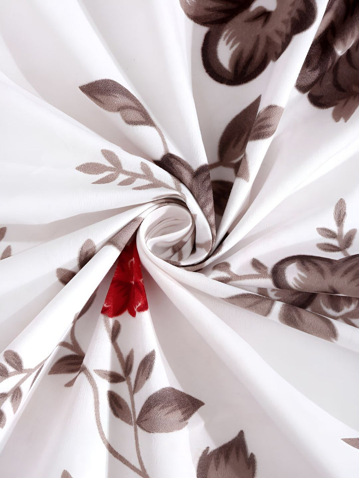 KLOTTHE White Floral 300 TC Cotton Blend Dilengkapi Cadar Bujang dengan Sarung Bantal