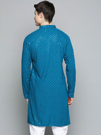 Jompers Men Embroidered Cotton Sequinned Kurta